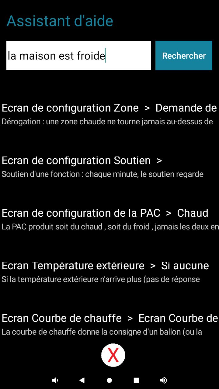 Assistant d'aide : question en langage courant